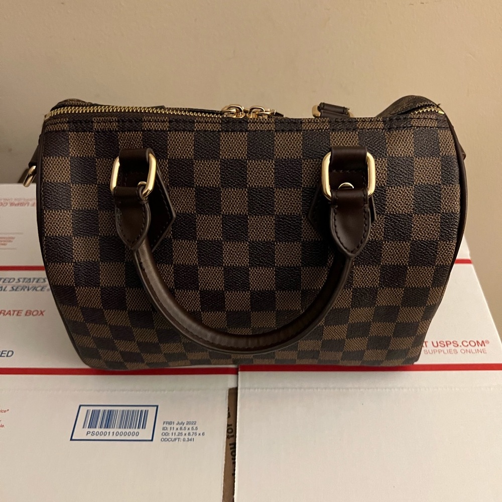 Brown Checkered Handbag 👜